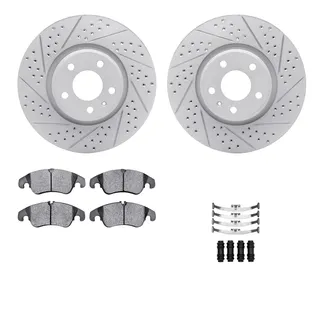 R1 Concepts WBSH1-73116 Brake Rotors - Carbon Coated - D/S W/ Perf Sport Pads & Hdw